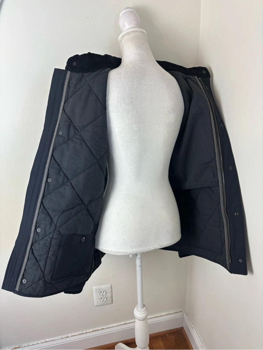 J. Crew Sussex Quilted Jacket In Navy Blue Size medium